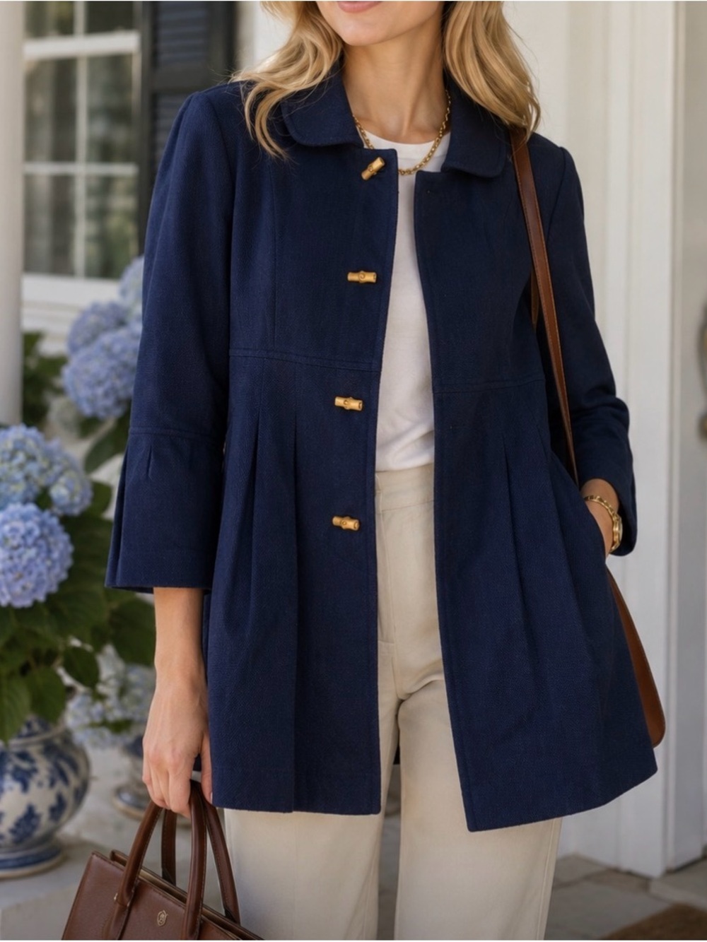 SKIRTIN AROUND New Caanan Blue Jacket Lined Size 6